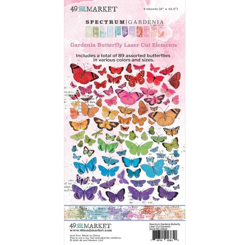 49 en Market Spectrum Gardenia Butterfly Lasergesneden elementen